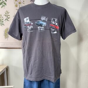 Vintage 90s GM Classic Cars Gray Short Sleeve T-Shirt Retro Casual XL